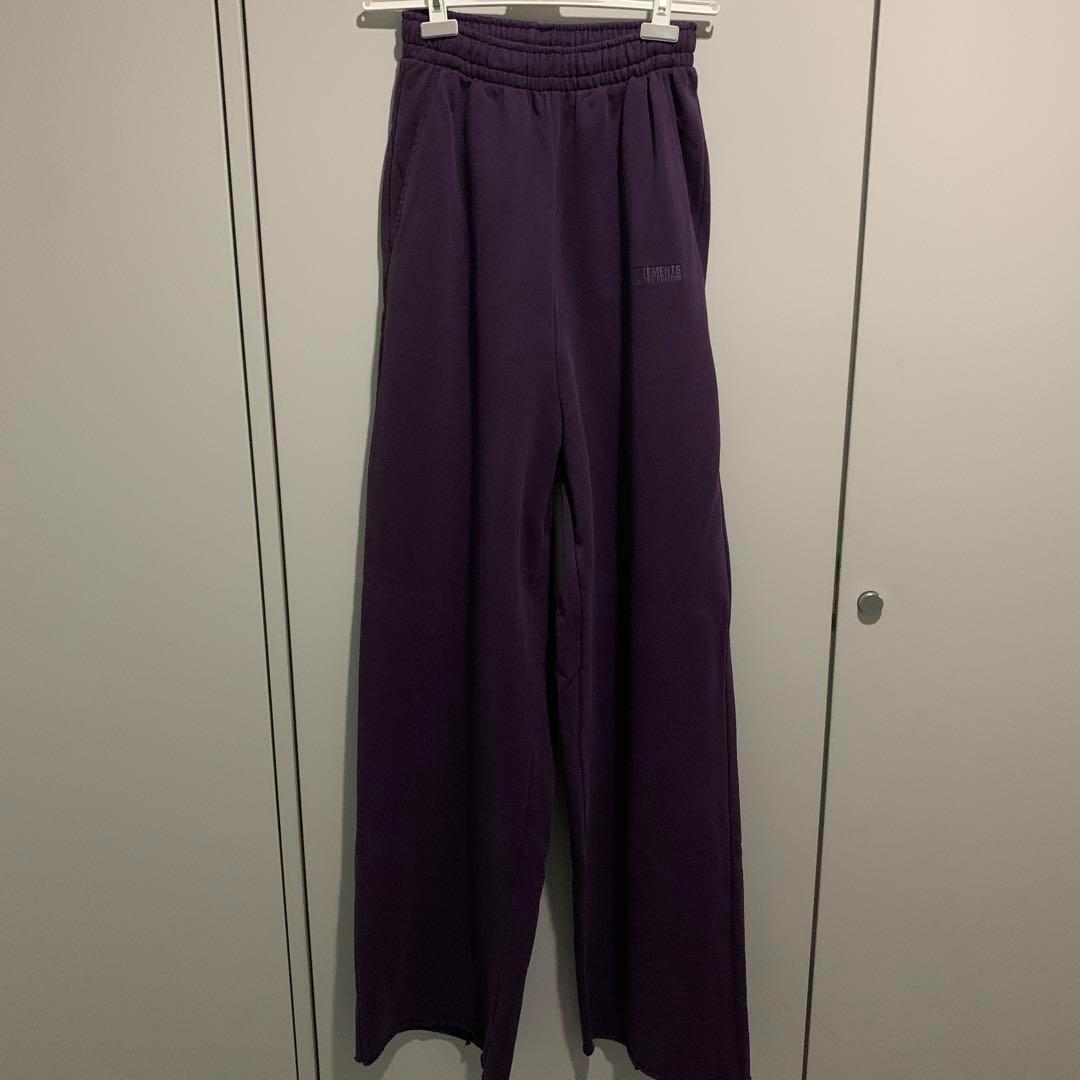 新品 《VETEMENTS》　ヴェトモン　ワイドスウェットパンツ　XS　紫