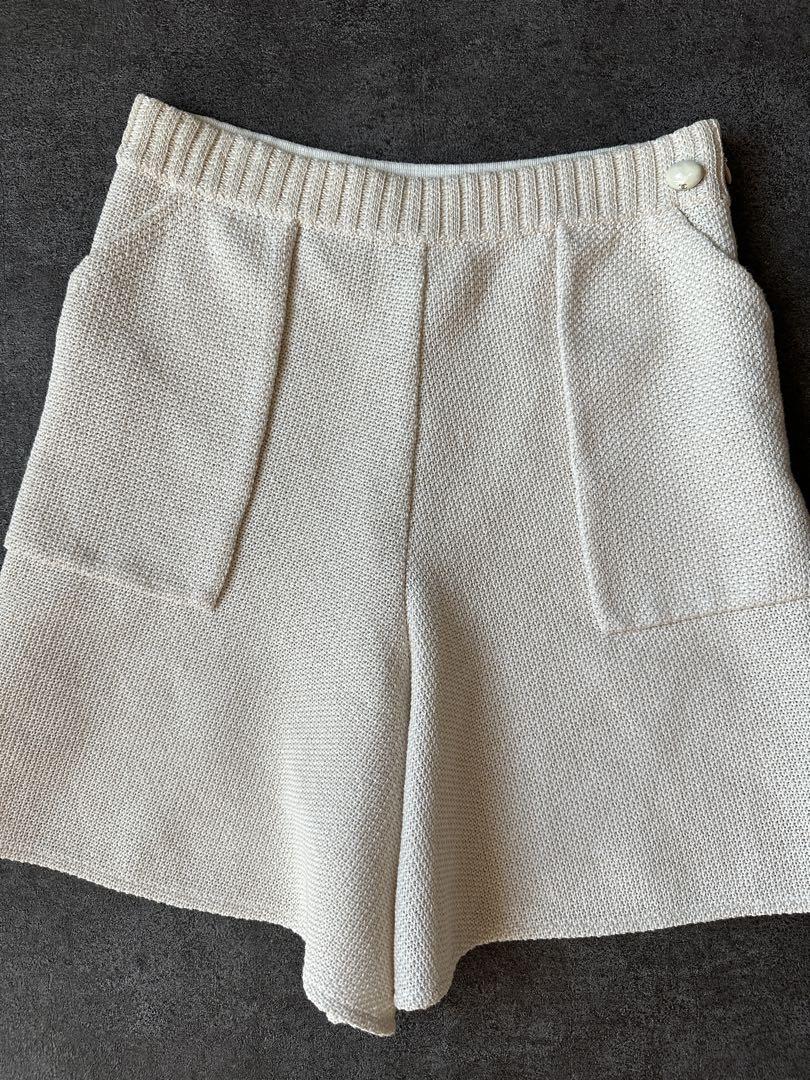 美品】 CHANEL キュロットパンツ アイボリー 美品 ショートパンツ