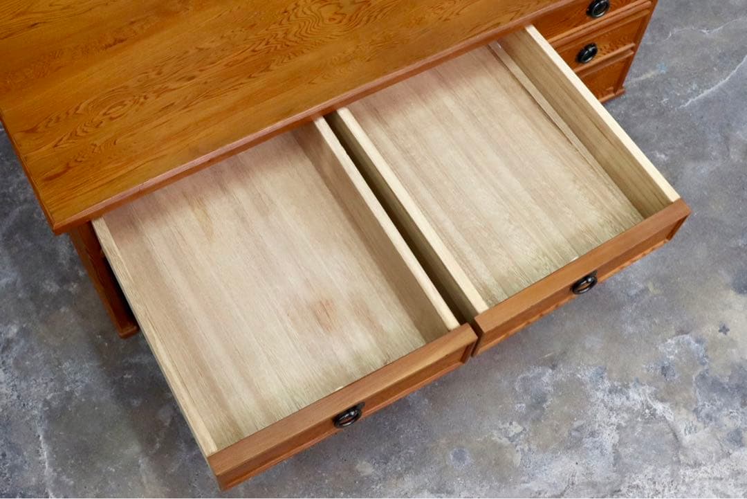 GMIK452○世界遺産屋久杉 突板 民芸家具 文机 座敷机 座卓 ローテーブ