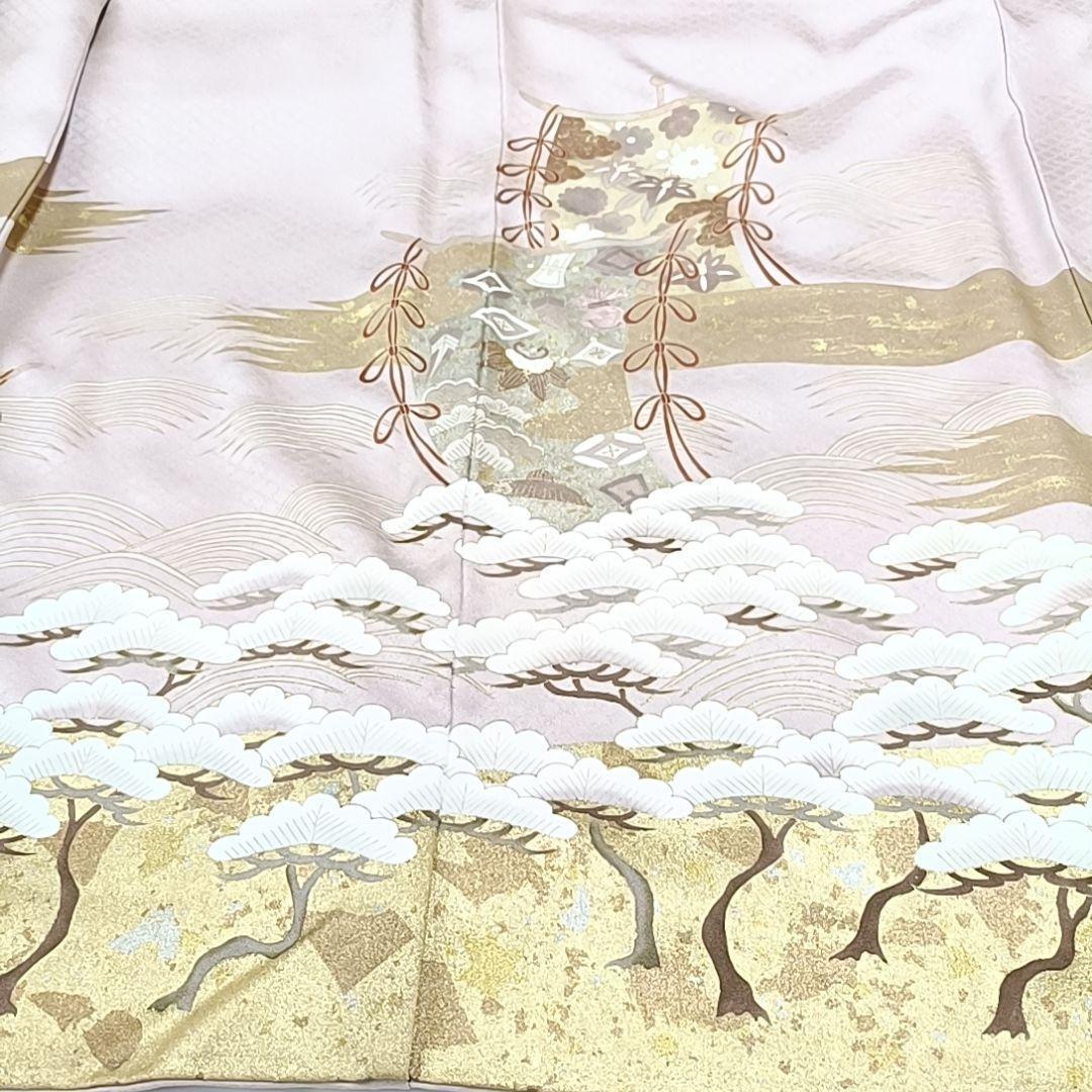 1380 華 色留袖 宝尽くし 花 松 金 フォーマル 金 くすみ ピンク