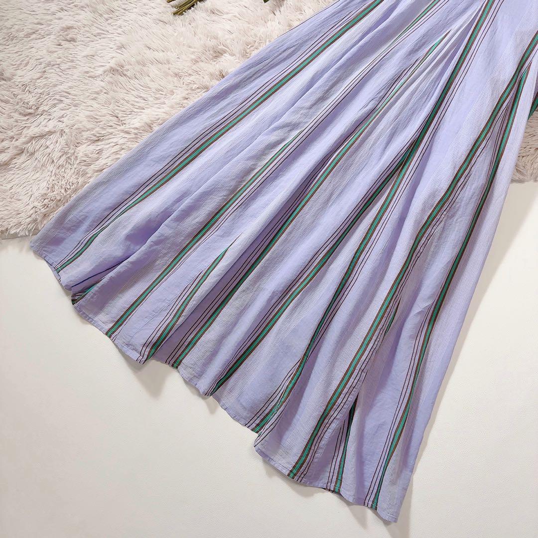 極美品ꕥヌキテパ 西園寺さん 2024 コットンボイルストライプパネルドレス M 極美品ꕥヌキテパ 西園寺さん 2024 コットンボイルストライプパネルドレス M