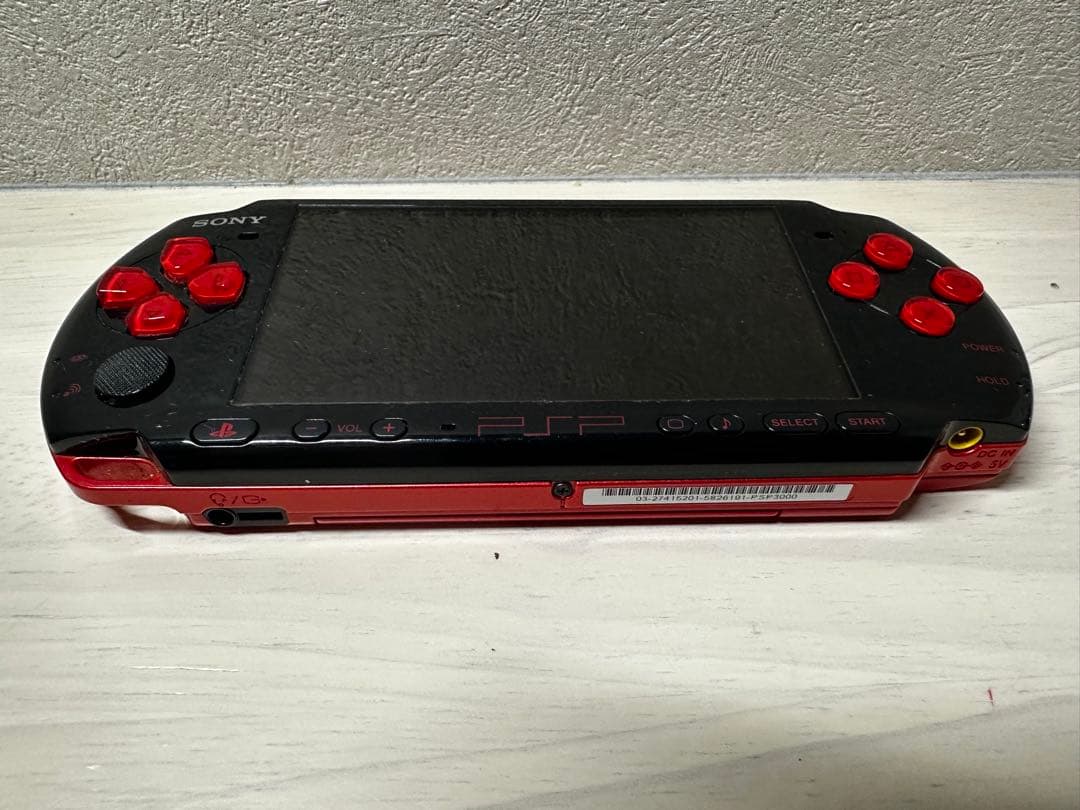 バッテリー付 動作品 SONY PSP3000黒 赤 ブラックレッド