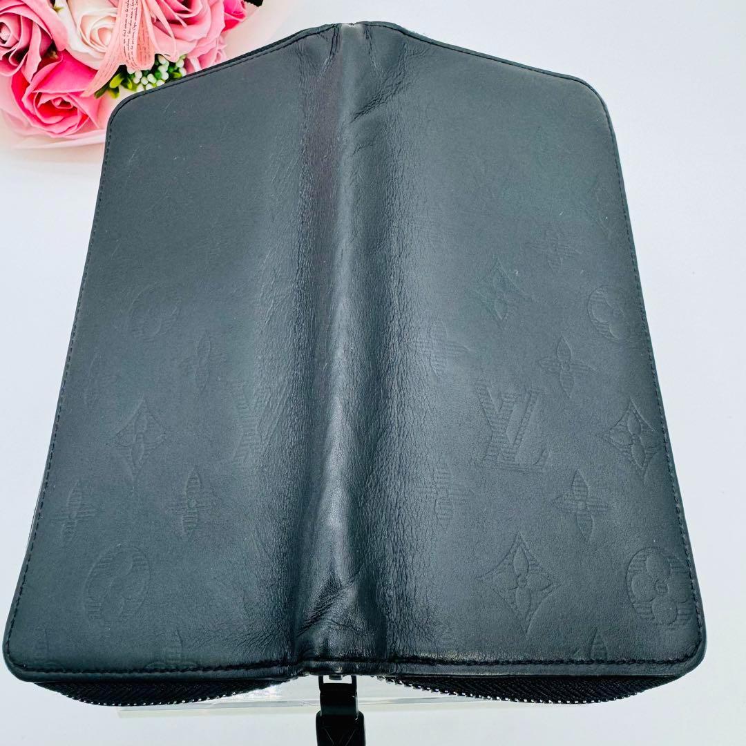 ICタグ ルイヴィトン シャドウ ラウンドジップ ヴェルティカル 長財布 323