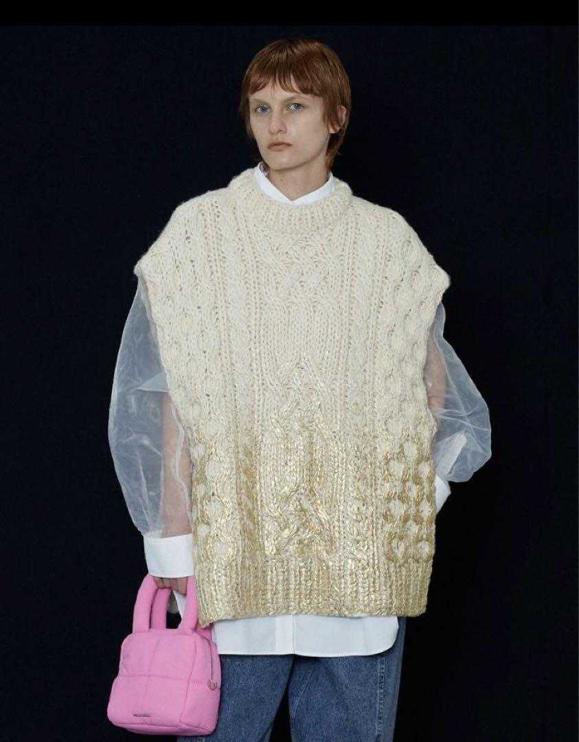 MAISON SPECIAL Metallic Foil Cable Vest