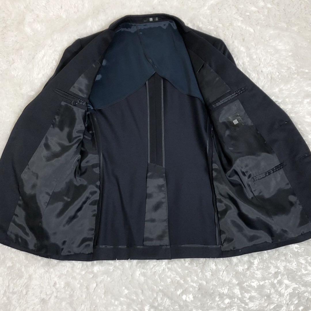 スーツセレクト スリーピース スーツ ネイビー S シルク混 A4