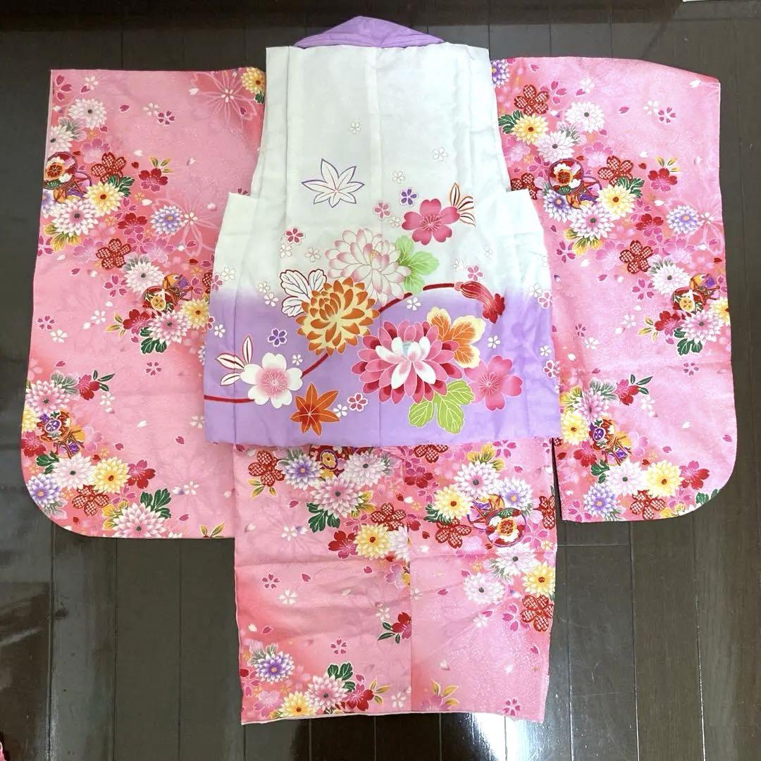 七五三　三歳　着物　女の子セット　被布