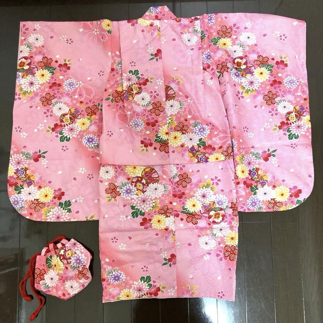 七五三　三歳　着物　女の子セット　被布