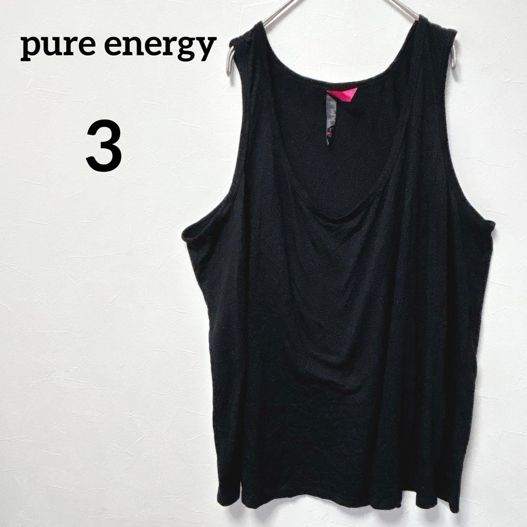 一点もの pure energy 3 レディース 黒 タンクトップ シンプルFREE SIZE