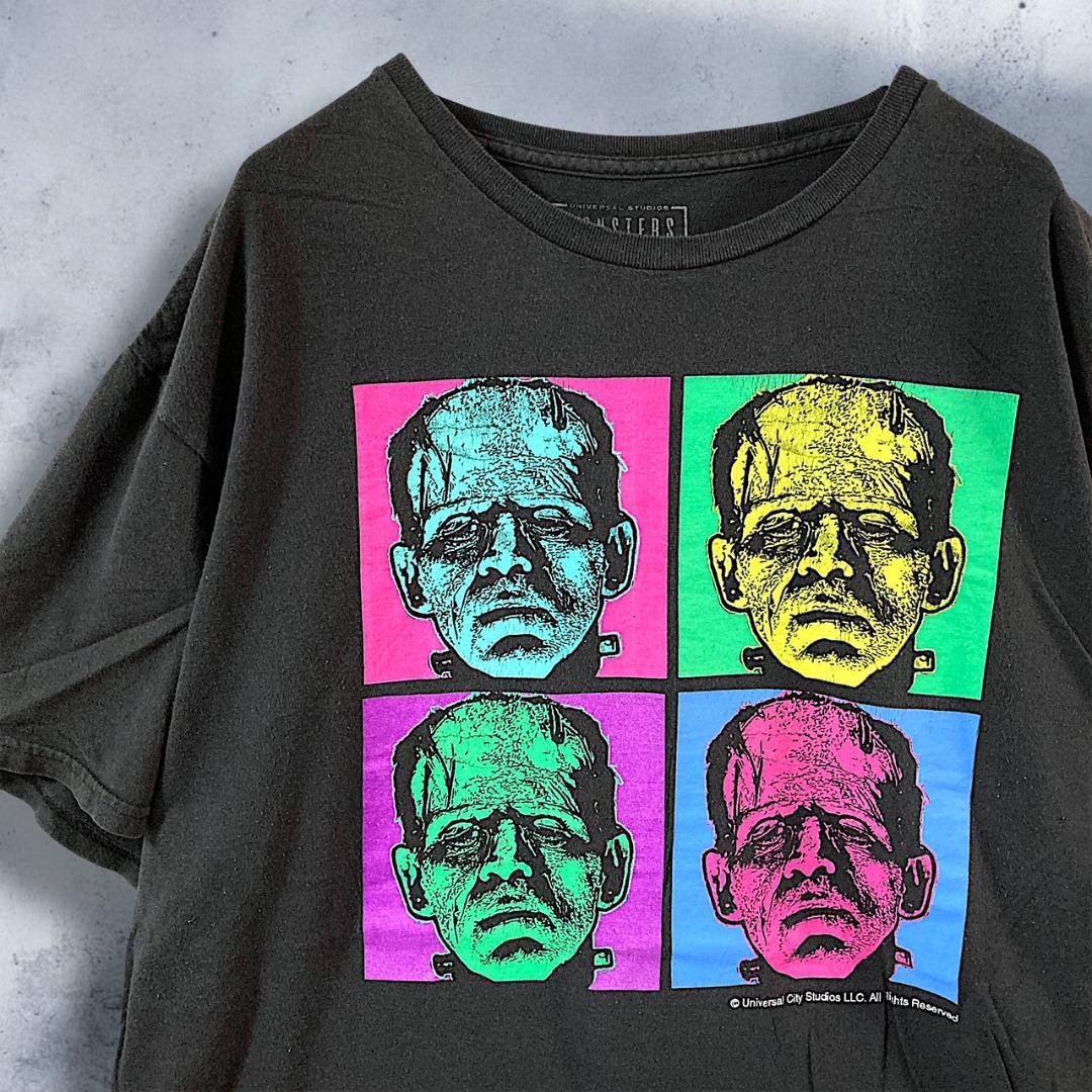 BGQE ムービー Tシャツ ビンテージ 古着 黒 フランケンシュタイン ホラー