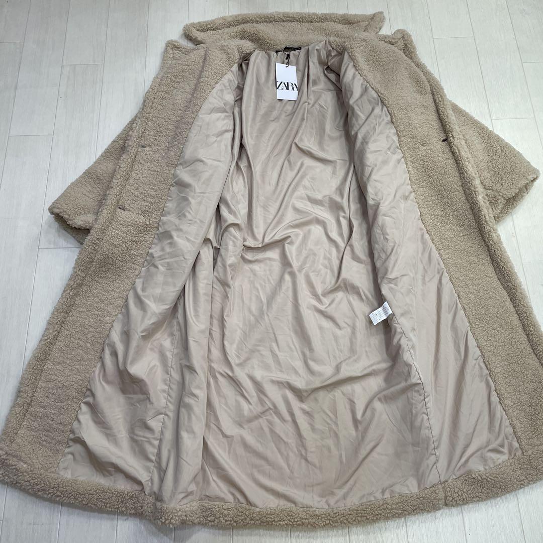 未使用タグ付き ZARA ザラ ベージュ ボア ロングコート M