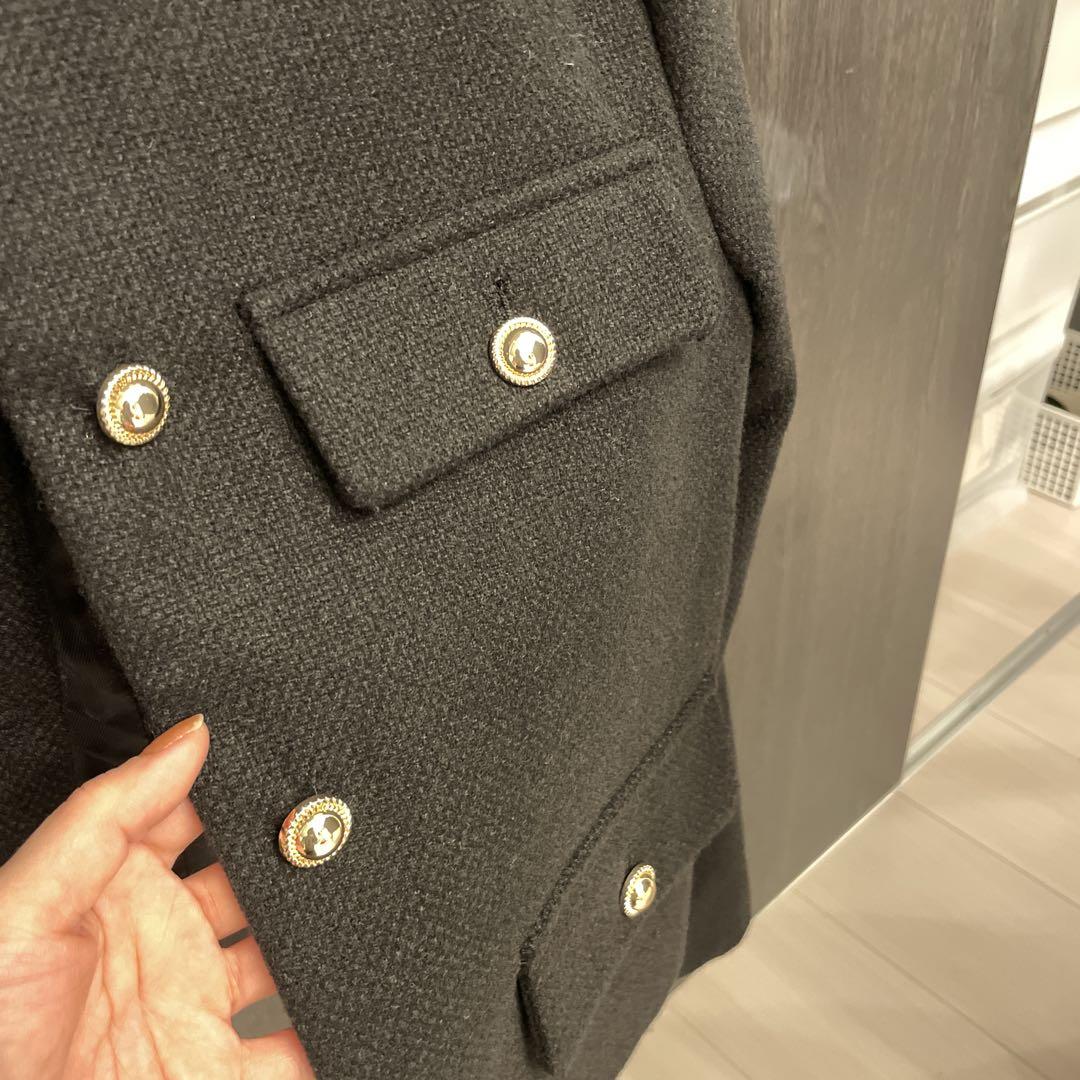 ZARA フラップクロップドジャケット　ブラック　XS