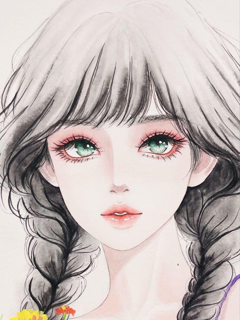 『隔たり』（手描きイラスト・オリジナル・絵画・水彩画・人物画・原画） 変わらないもの』（手描きイラスト・オリジナル・絵画・水彩画