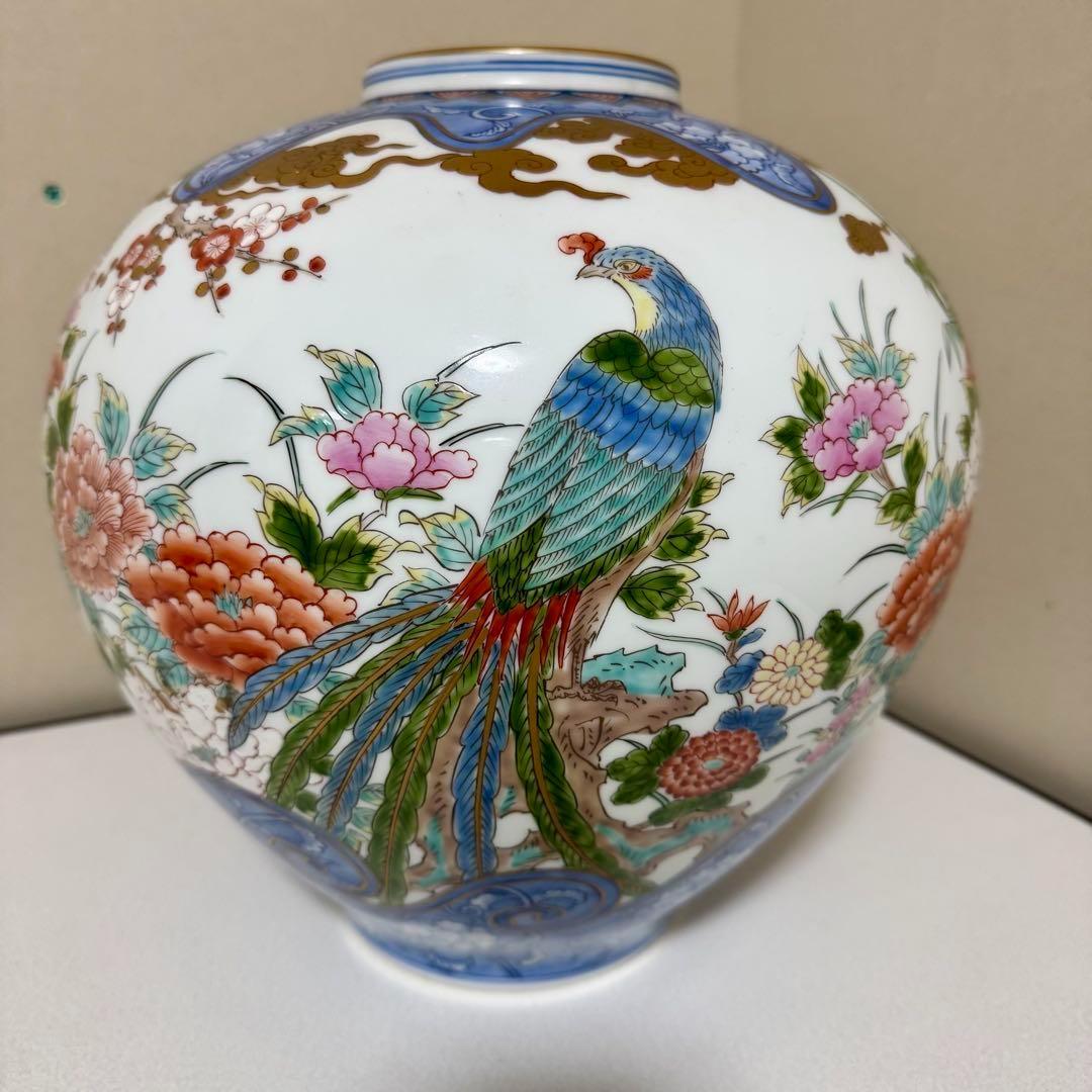 高級 伊万里焼 弥左ヱ門 花器 フラワーベース有田焼 花瓶 豪華 陶器