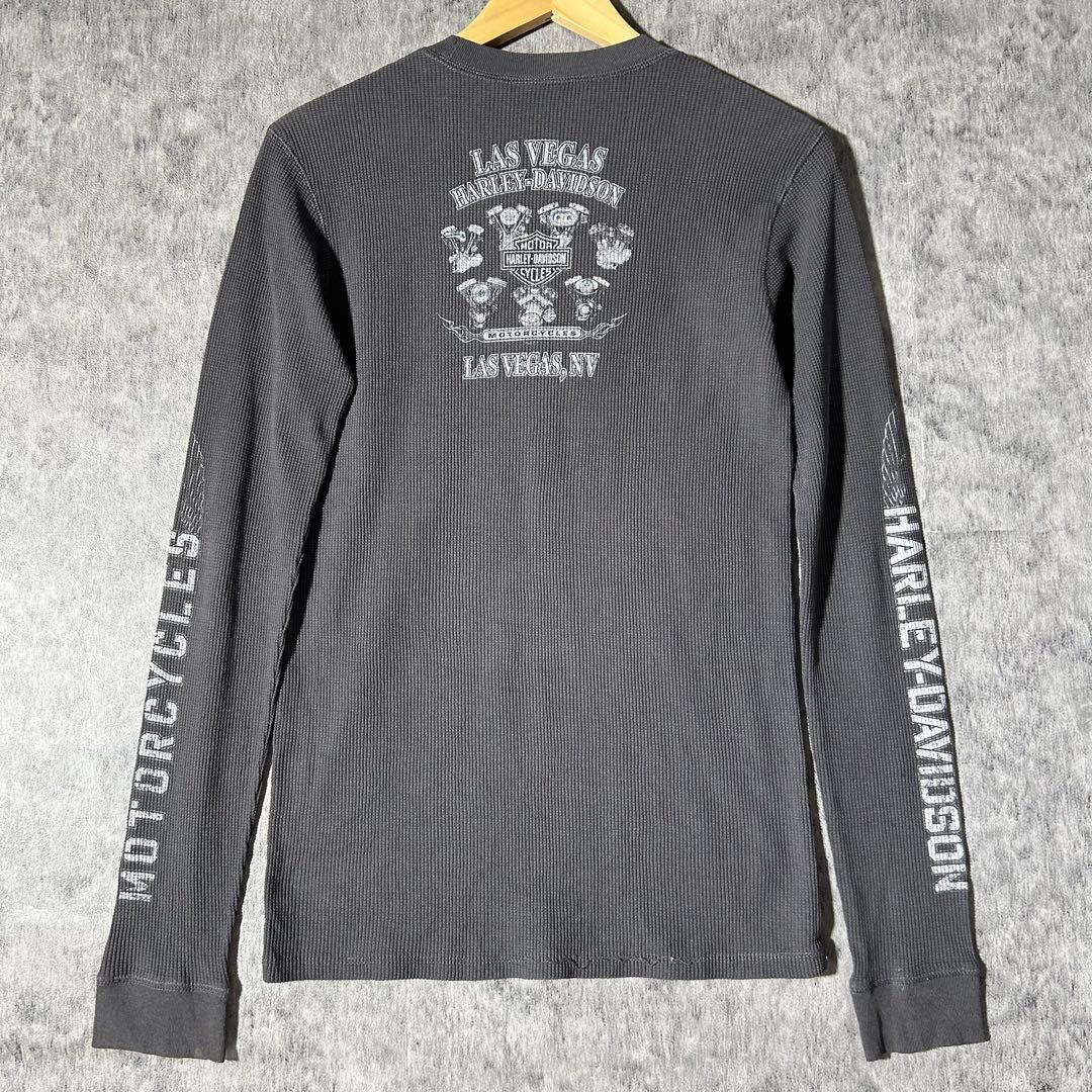 満点の 00s ハーレーダビッドソン V Tシャツ 長袖 ロンT サーマル トップス