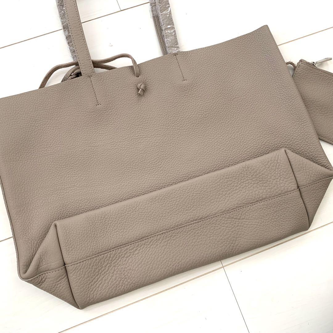 新品 未使用】本革 トートバッグ ポーチ インバッグ 付き