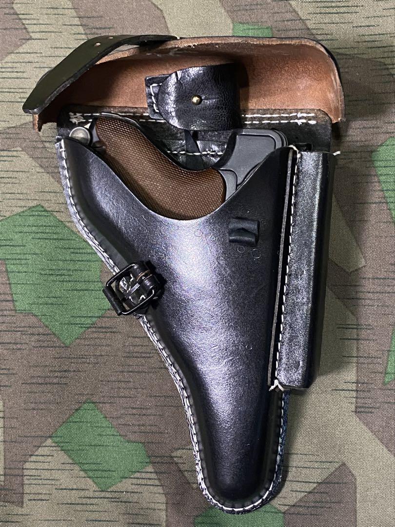 ドイツ軍　ルガーP08用　ホルスター WWⅡ ドイツ軍 ルガーP08用ホルスター（黒色）レプリカ☆刻印