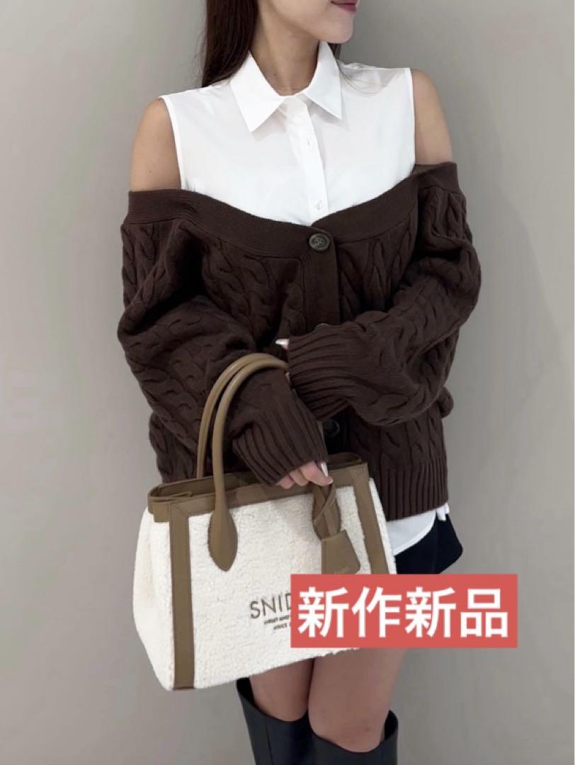 新作新品タグ付き スナイデル♡ オフショルニットレイヤードシャツ トップス