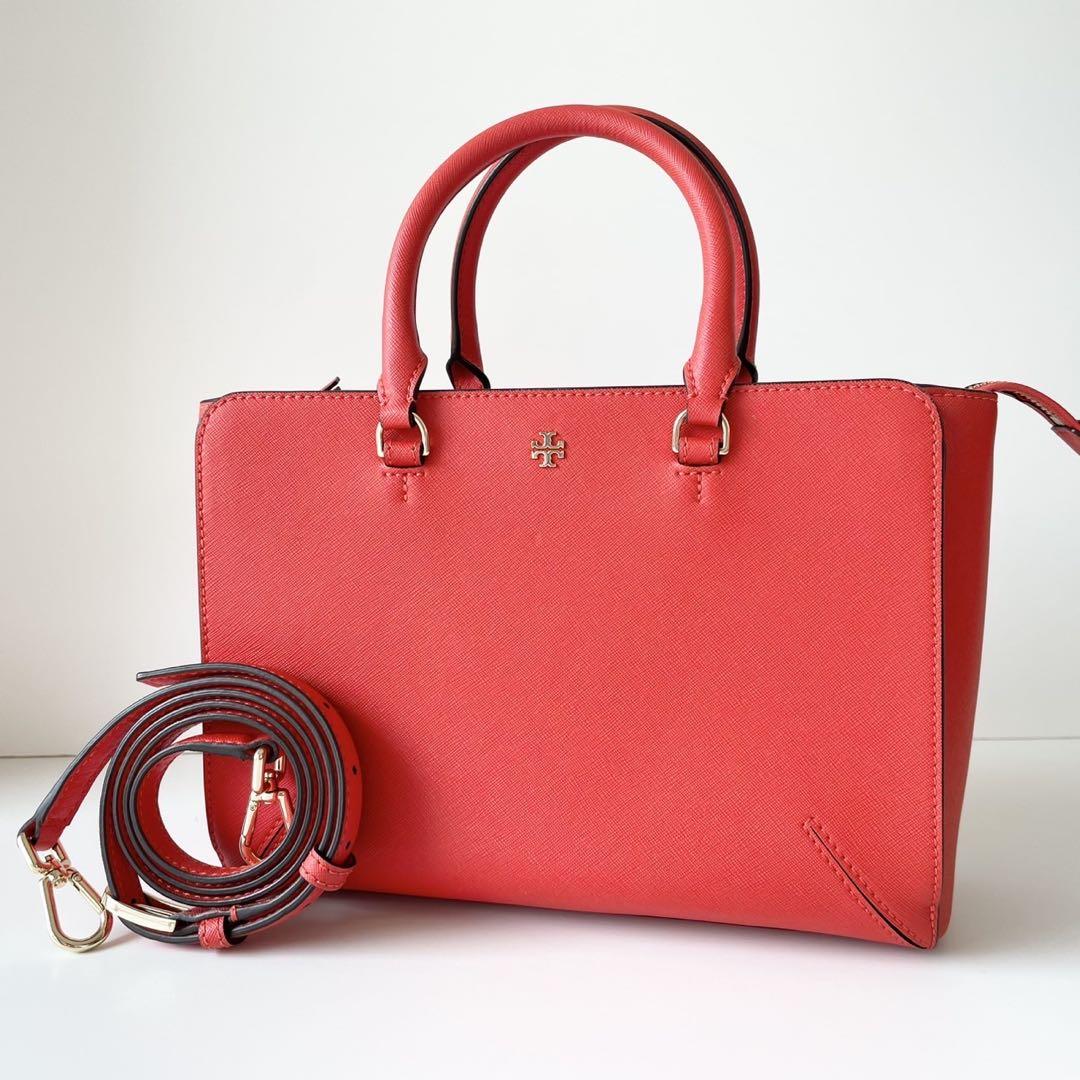 【送料関税込】Tory Burch - ハンドバッグ 赤 新品・保管品】TORY BURCH 2way トートバッグ ロビンソン 赤