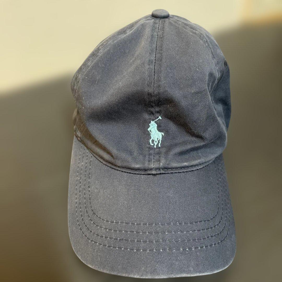 90s POLO Ralph Lauren キャップ 紺x水色Polo By Ralph Lauren