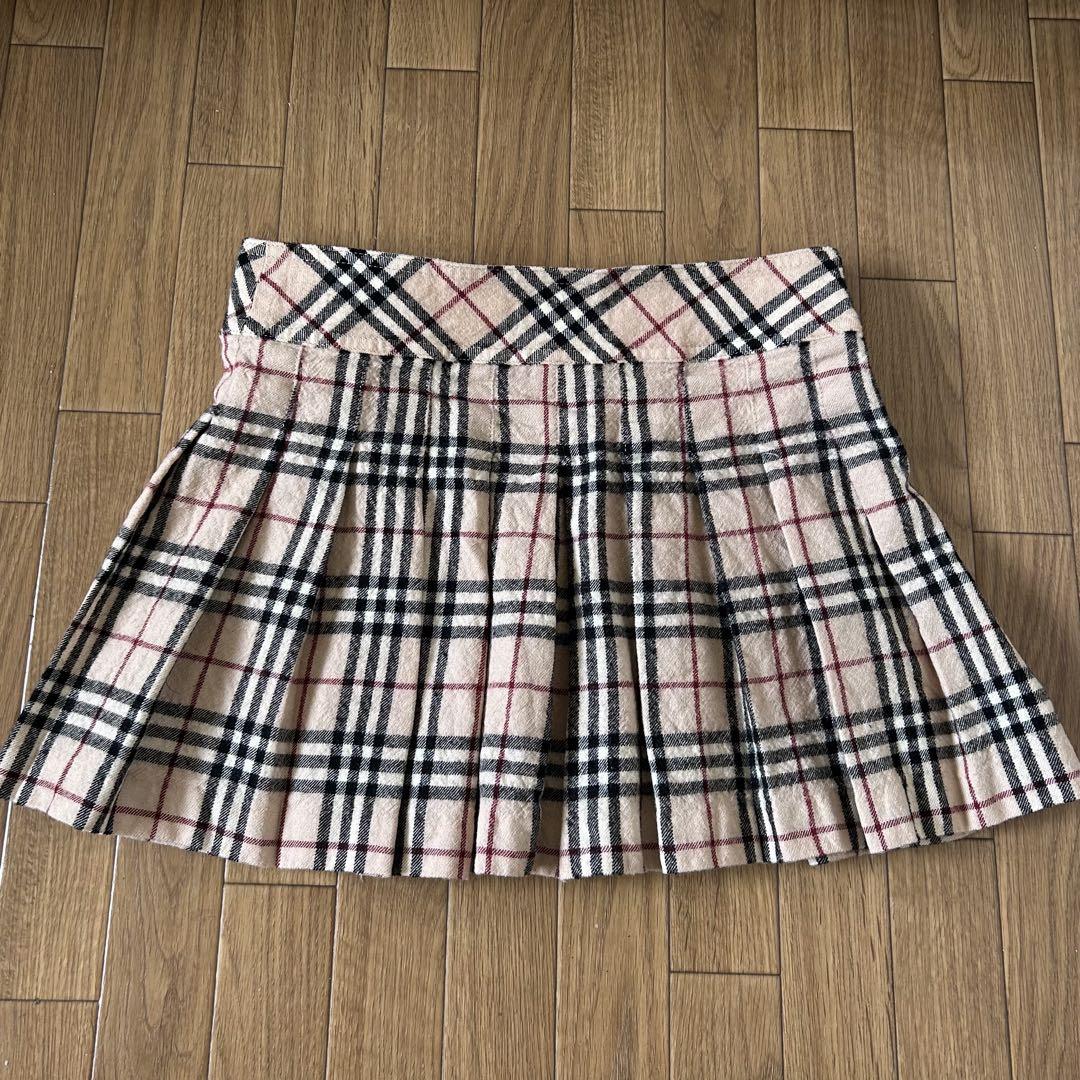 バーバリーブルーレーベル❣️ラップスカート　フレア　プリーツ　ノバチェック　ベルト