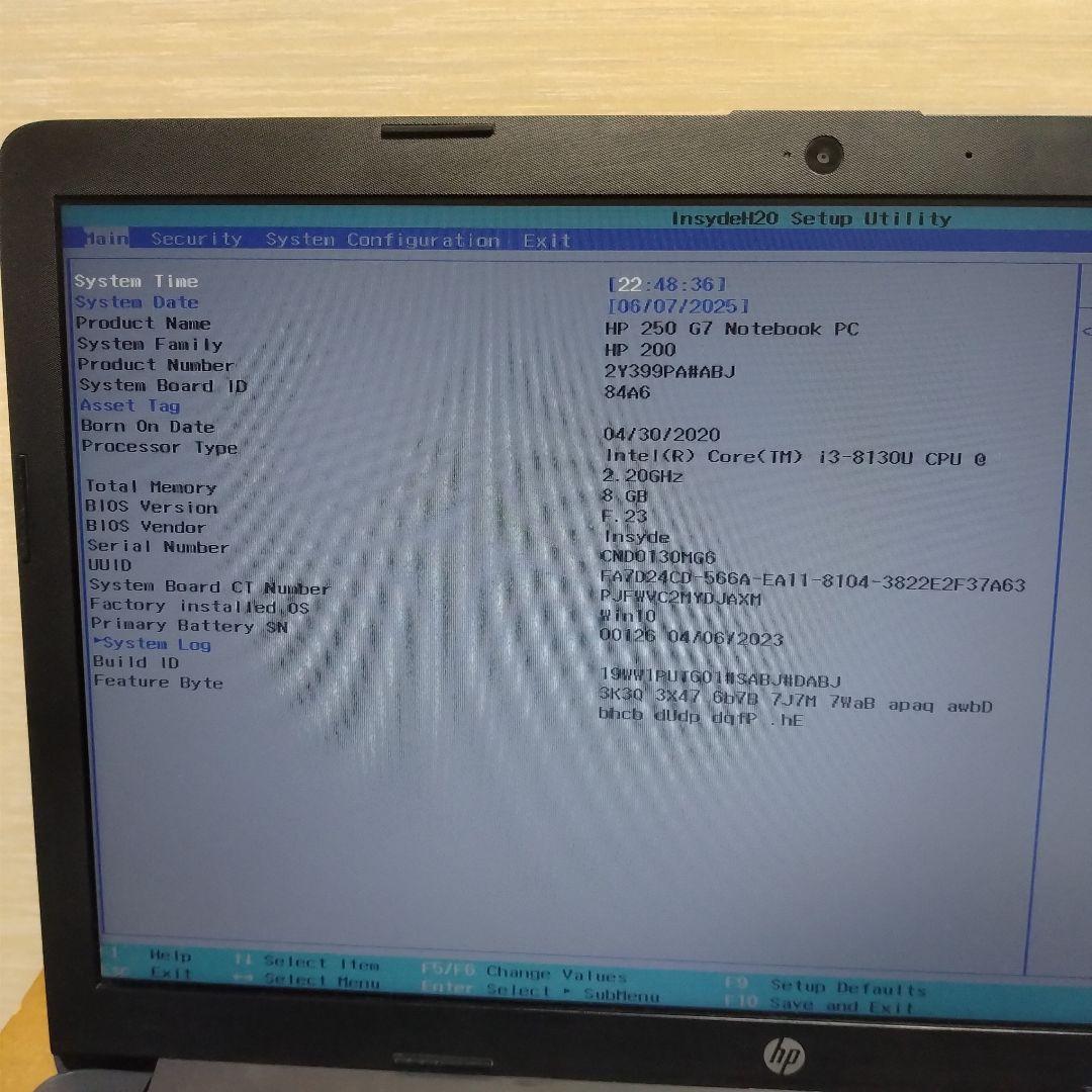 HP 250 G7 OSなし 【バッテリー交換済】