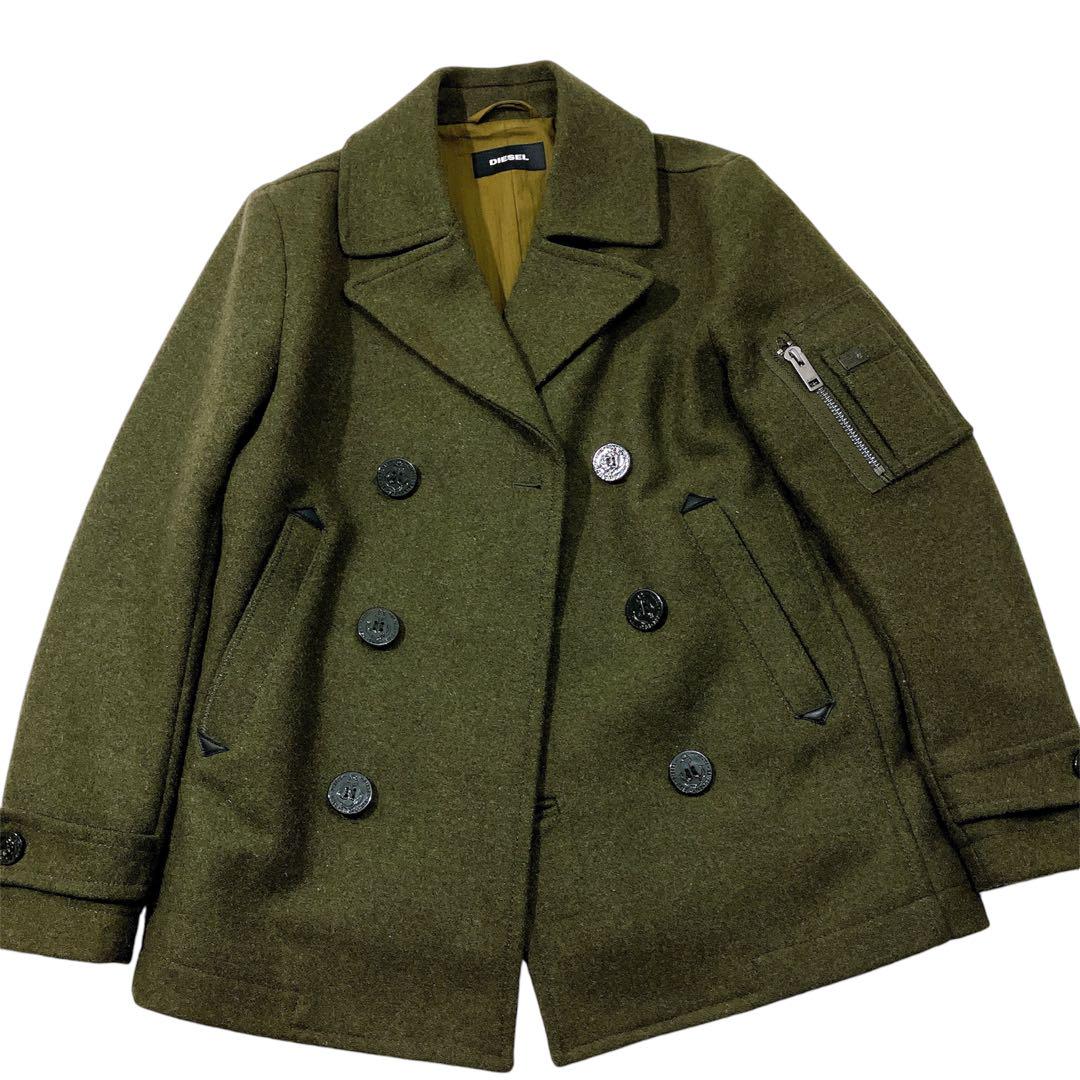 DIESEL 【未使用級】　メンズ　カーキ　ピーコート メルトンウール　デニム