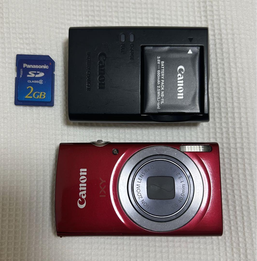 Canon デジカメ IXY 160 レッド 充電器 デジタルカメラSDカード