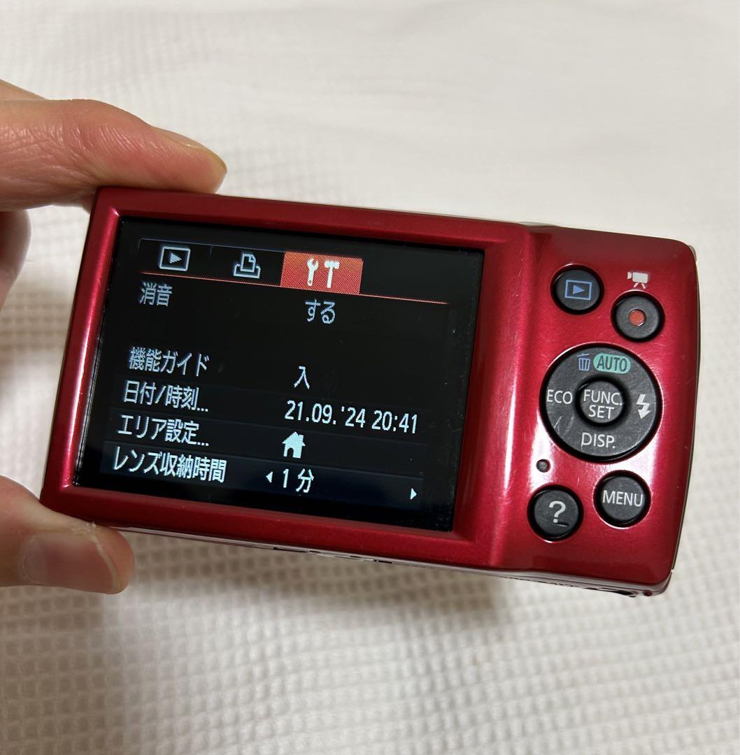 Canon デジカメ IXY 160 レッド 充電器 デジタルカメラSDカード