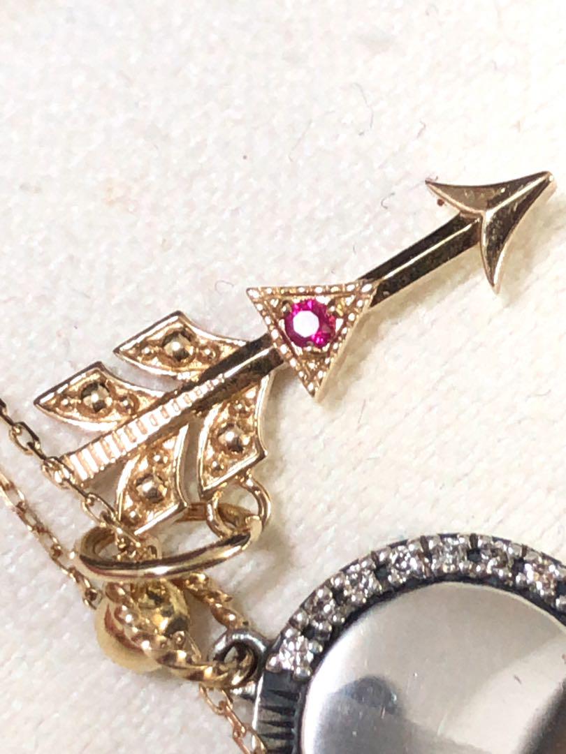 新品❤️アガット K10×SVダイヤ 鏡リュウジ チャーム 2個 定価37400円 新品❤️アガット K10×SVダイヤ 鏡リュウジ チャーム 2個 定価