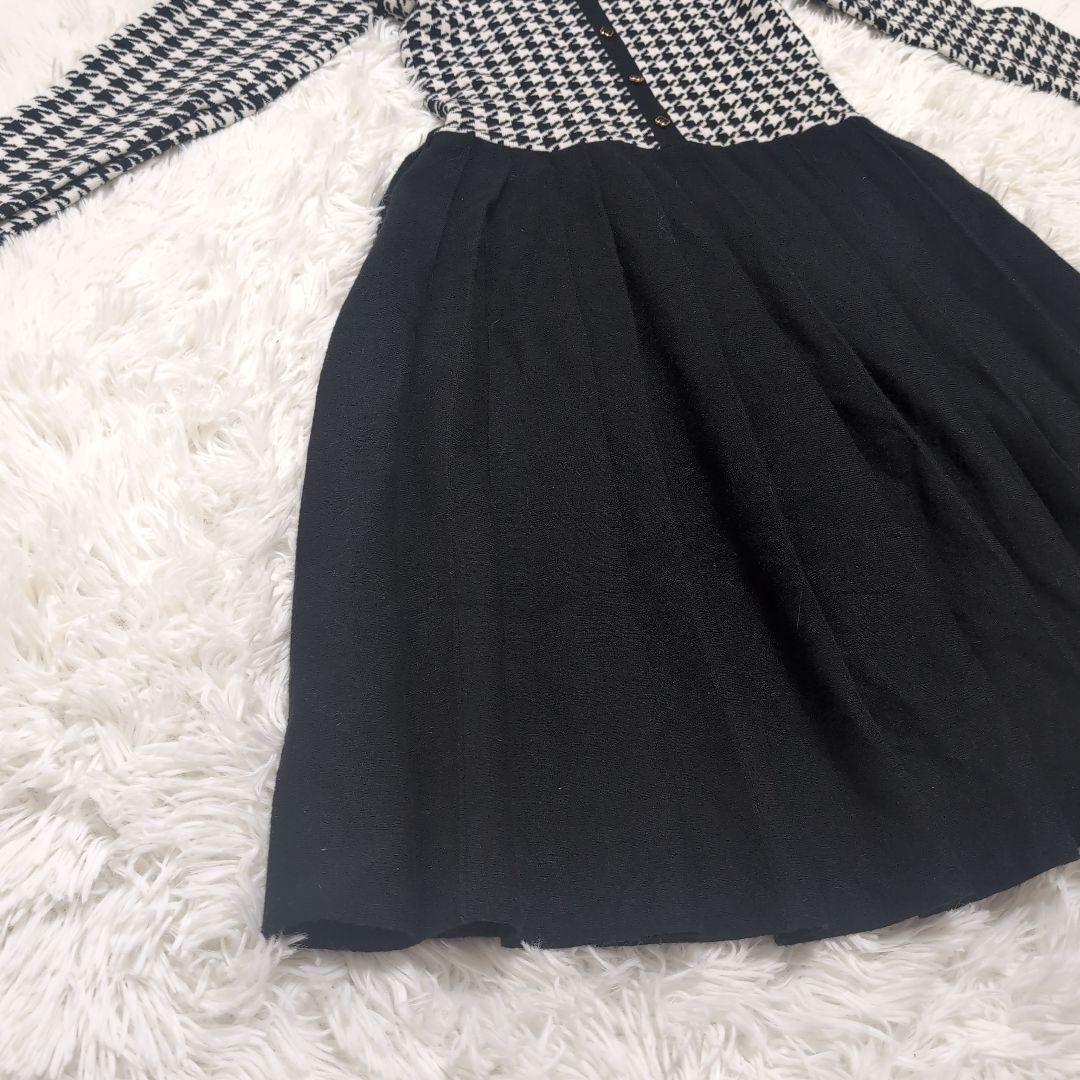 kate spade ケイトスペード ニット ワンピース 千鳥 黒 白 160