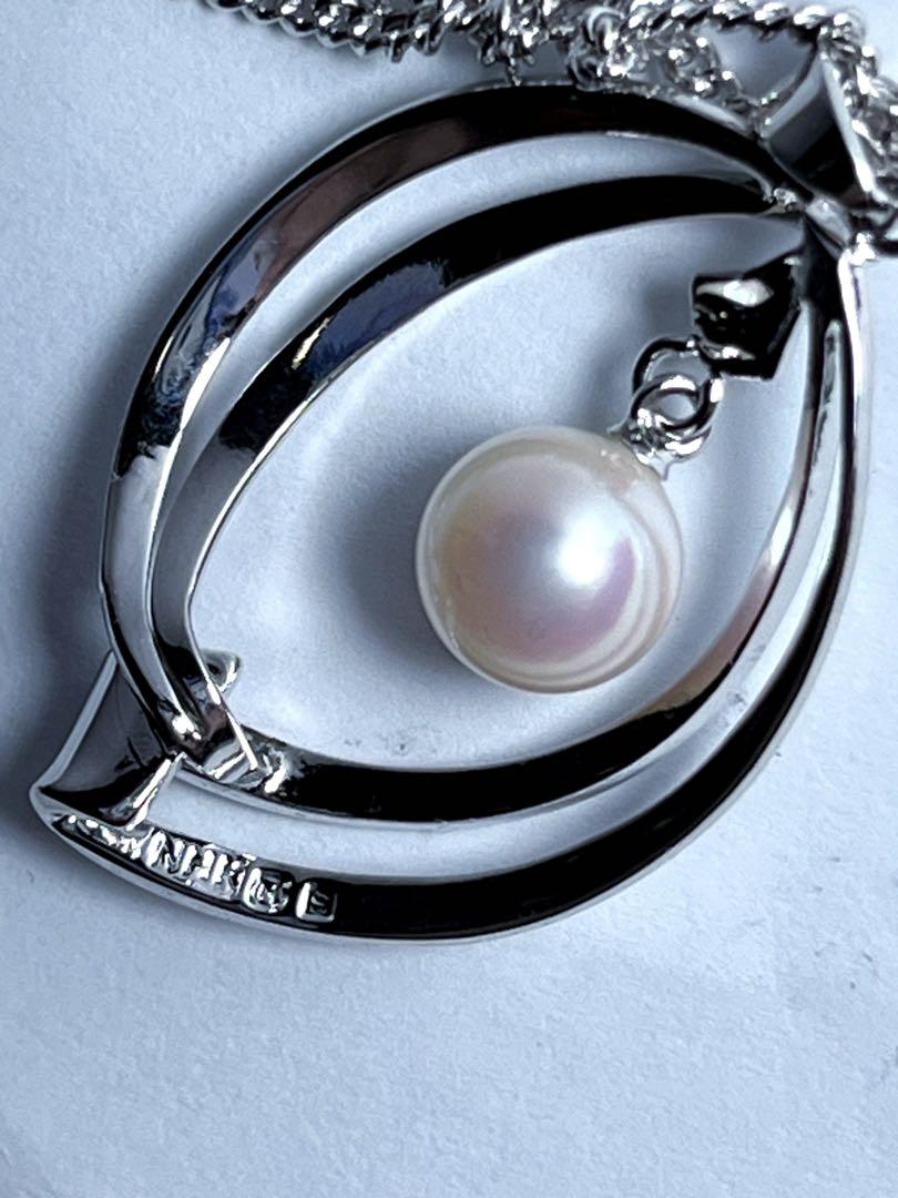 ミキモト　MIKIMOTO silver925 1粒あこやパールネックレス ミキモト MIKIMOTO silver925 1粒あこやパールネックレス