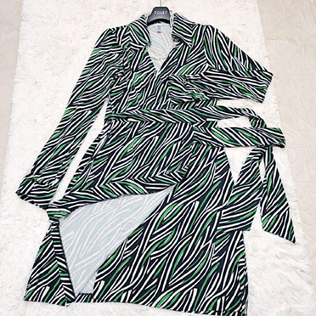 品質保証限定SALE ✨ダイアンフォンファステンバーグ 8 膝丈 10部袖 NjVK3-m36155287932 カシュクール ラップドレス 即納国産