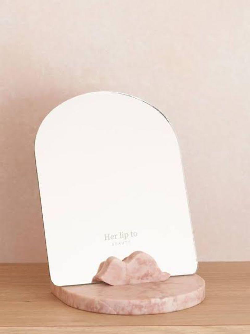 HLT ROSE MARBLE MIRROR TRAY