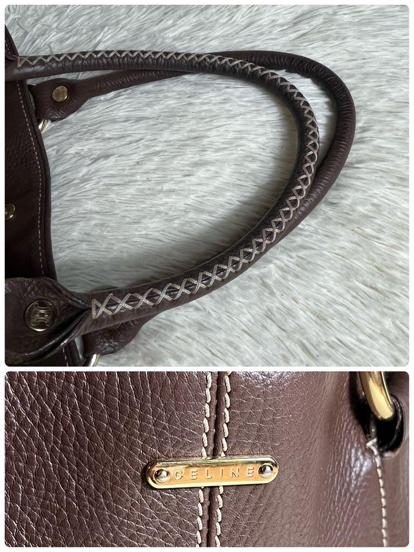 CELINE ブラウンレザートートバッグ 美品✨CELINE トートバッグ レザー ブラウン A4収納可能 バッグ