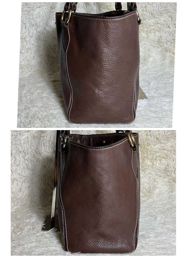 CELINE ブラウンレザートートバッグ 美品✨CELINE トートバッグ レザー ブラウン A4収納可能 バッグ