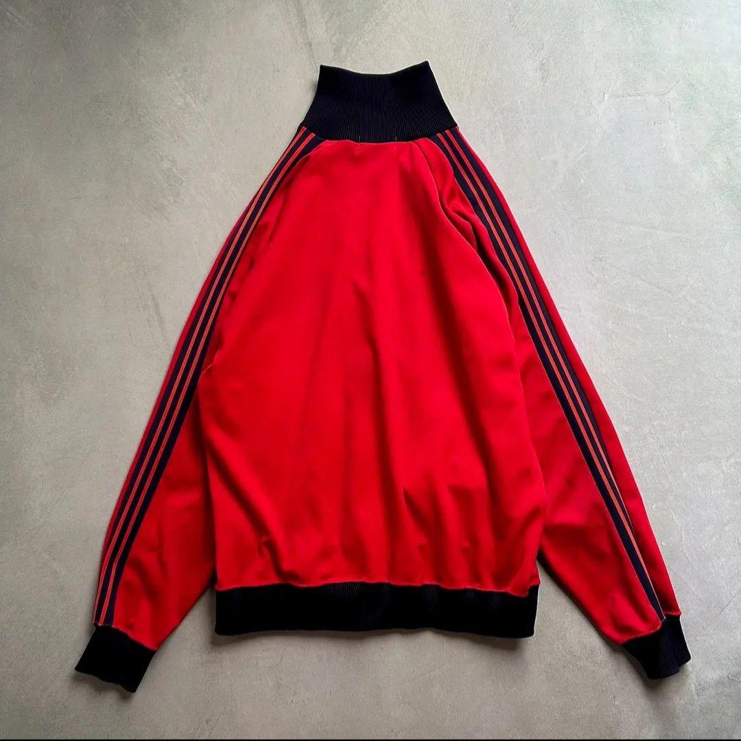 70s トラックジャケット ヴィンテージ レッド スリーストライプ 古着
