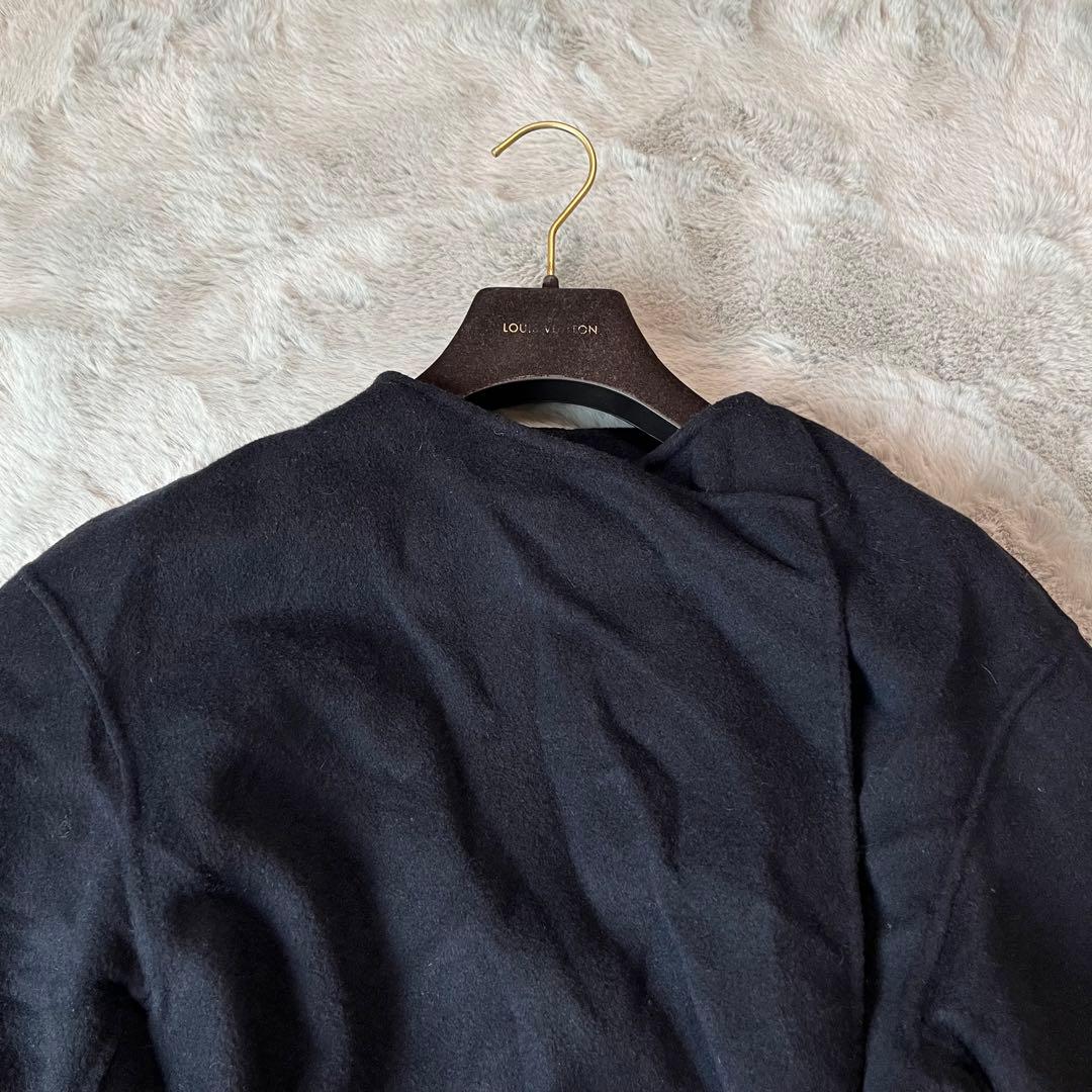 美品　allureville アルアバイル ノーカラー リバーコート ベルト