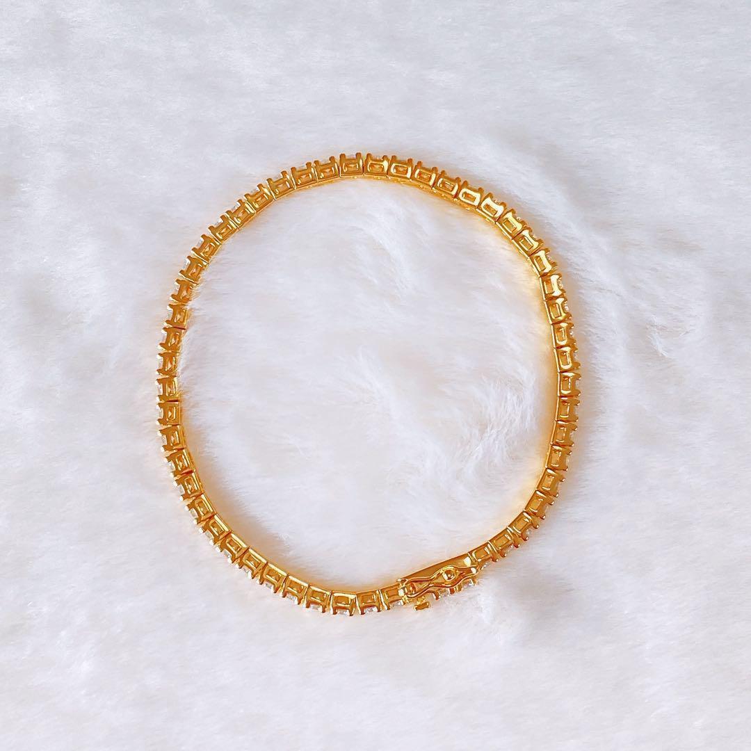 最安価に挑戦！ モアサナイト ブレスレット 17cm シルバー925 ゴールド silver 金