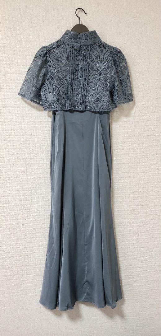 3wayレースボレロ&マーメイドキャミドレスワンピース ブルーグレー　M