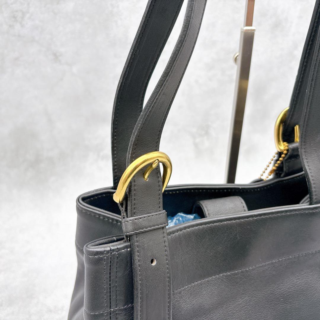 極美品　オールドコーチ　レザー　ショルダーバッグ トートバッグ　ブラック