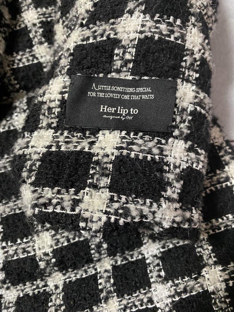 ジャケット・アウター Herlipto Loop Yarn Tweed Belted DownCoat