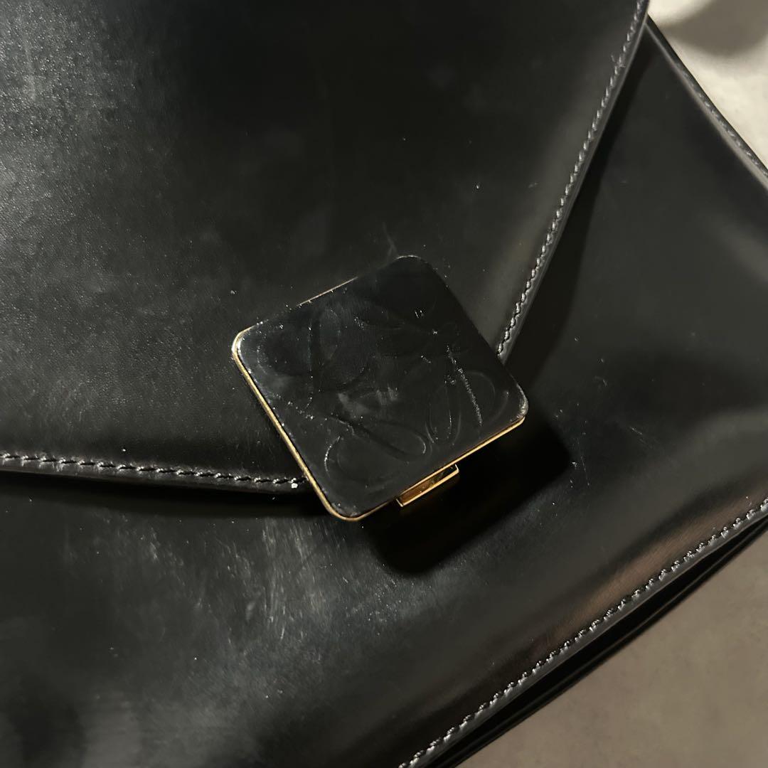LOEWE ロエベ アナグラム エンボスロゴ レザー 本革 ショルダー バッグ LOEWE - 極 美品 LOEWE ロエベ アナグラム エンボス ロゴ レザー