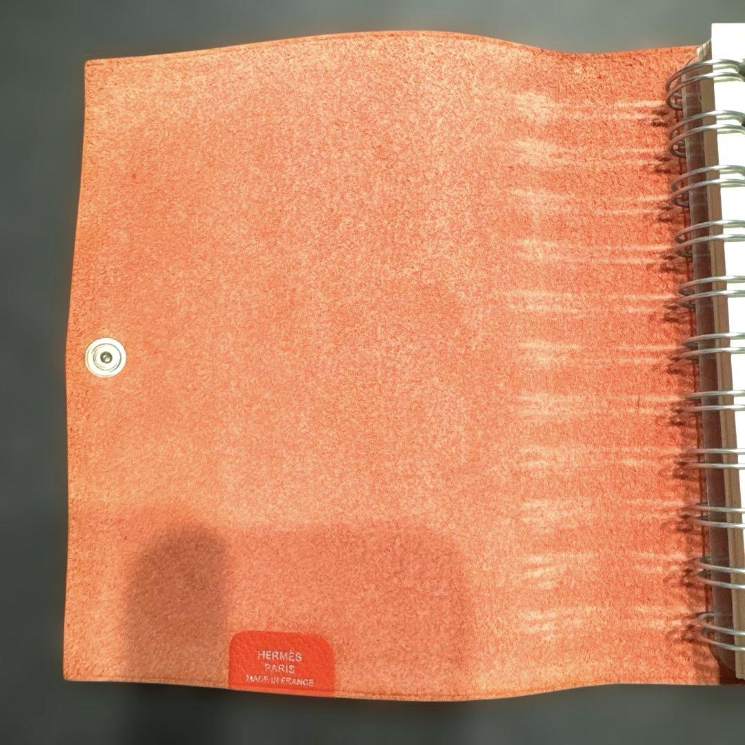 HERMES オレンジ スパイラルノート レザーカバー ノートカバー ユリス 手数料安い HERMES ノートカバー ユリス Ulysse Universal