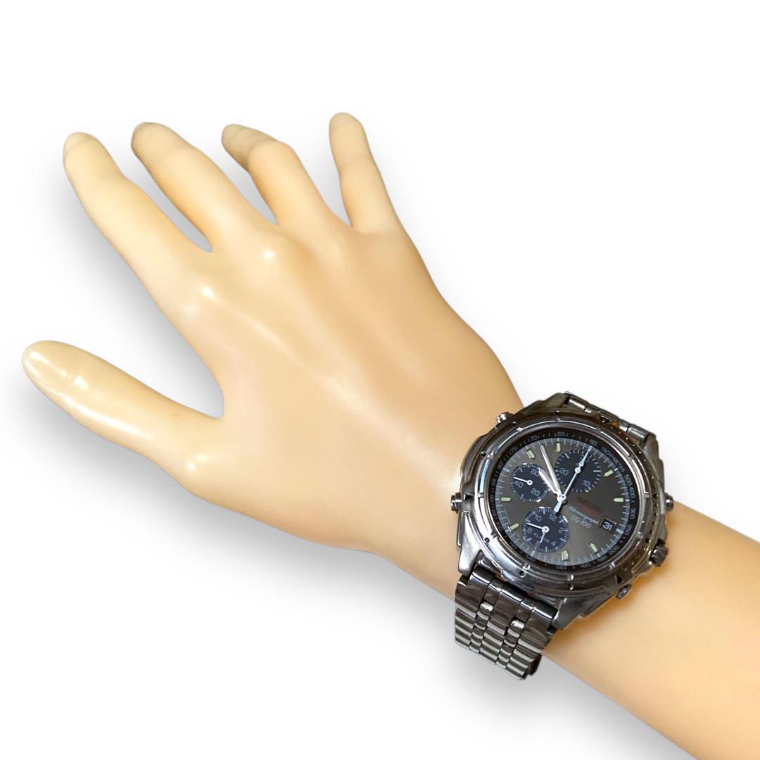 Ⴤ1194ꕤ極美品 SEIKO クロノグラフ チタン 腕時計 3針 デイト