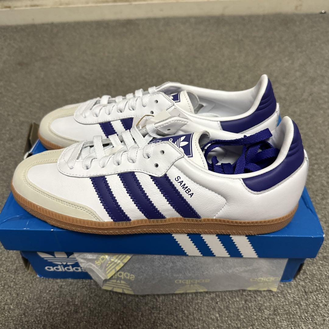 adidas SAMBA 26.5スニーカー adidas Samba ホワイト/パープル スニーカー26.5 - メルカリ