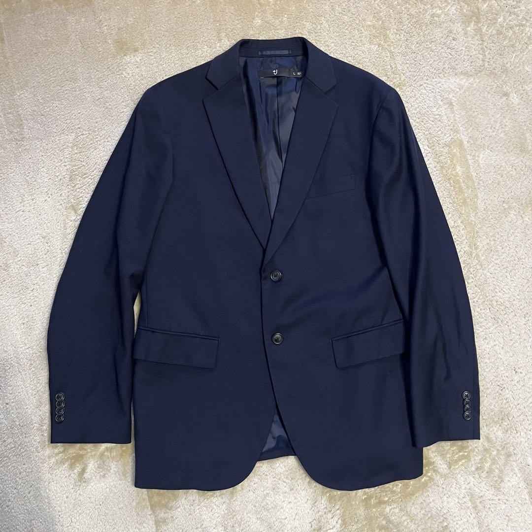 uniqlo ユニクロジルサンダースーツセットアップネイビーL