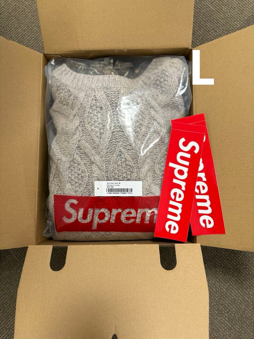 supreme Cable Hooded SweaterL SUPREME