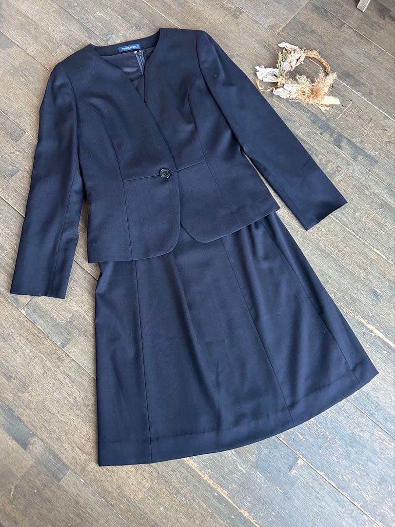 ニューヨーカー セットアップ スーツ ネイビー セレモニー 受験 説明会S NEWYORKER