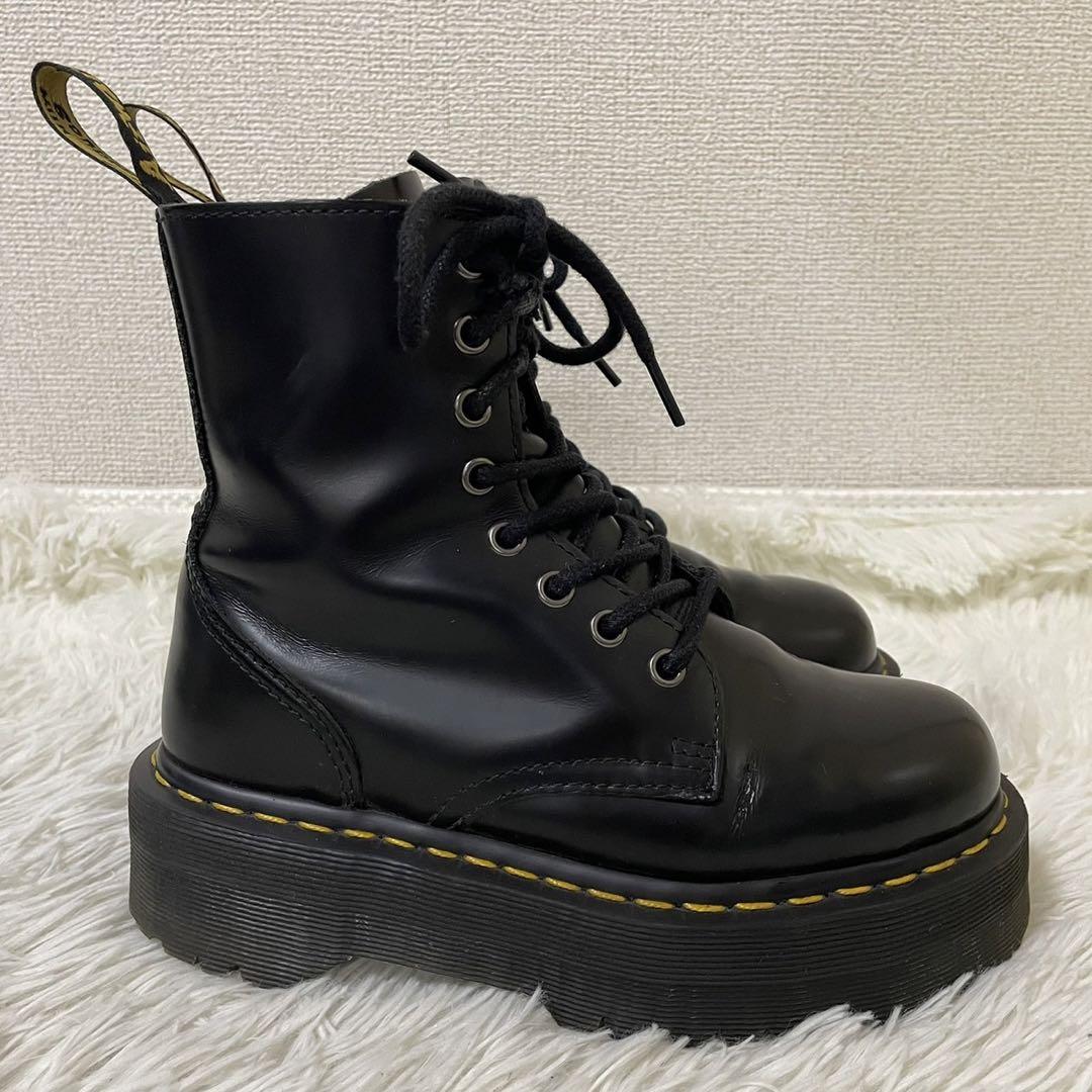 Dr. Martens JADON ブラック ジッパー付き 24.0 Dr. Martens Men's Jadon HDW Black Side Zip Boots, 26666001