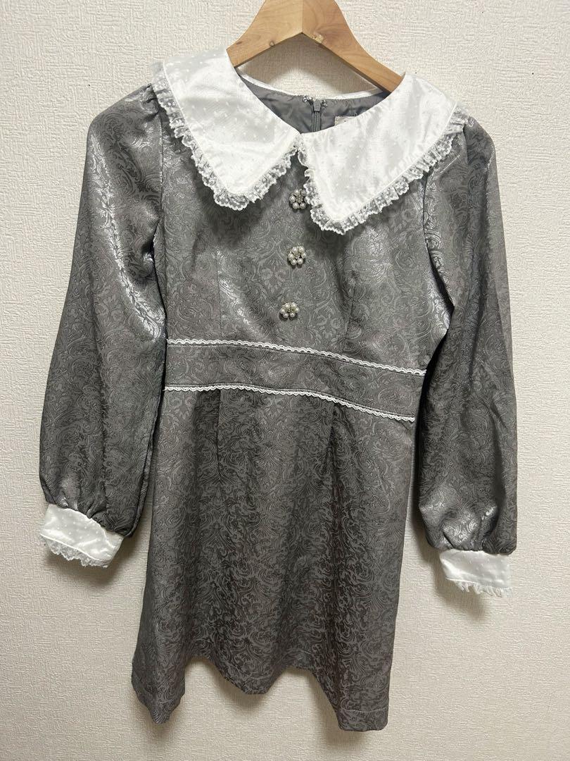 evelyn ジャガードワンピースOP アイスグレー evelyn ジャガードワンピースOP アイスグレー ワンピース 冬物